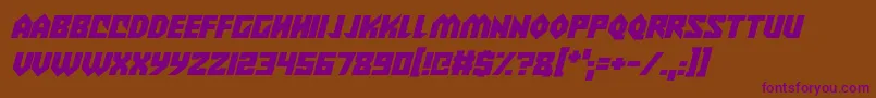 Czcionka Alien Wars Italic – fioletowe czcionki na brązowym tle