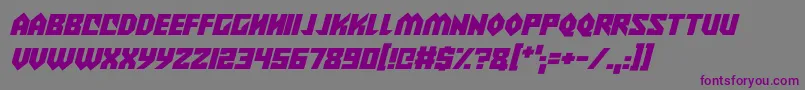 フォントAlien Wars Italic – 紫色のフォント、灰色の背景