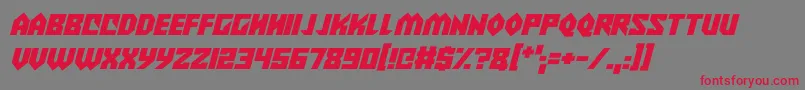Alien Wars Italic-Schriftart – Rote Schriften auf grauem Hintergrund