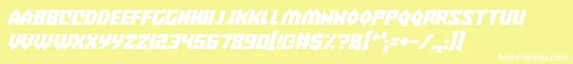 フォントAlien Wars Italic – 黄色い背景に白い文字