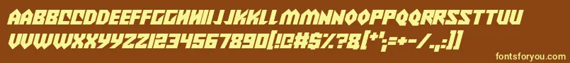 Шрифт Alien Wars Italic – жёлтые шрифты на коричневом фоне