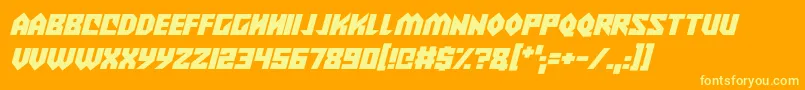 Fonte Alien Wars Italic – fontes amarelas em um fundo laranja