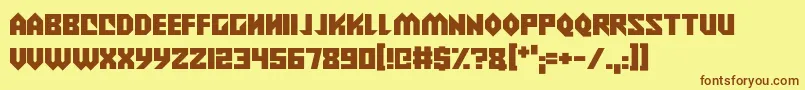 Alien Wars Font – Brown Fonts on Yellow Background