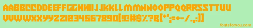 Alien Wars Font – Orange Fonts on Green Background