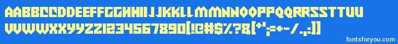 Alien Wars Font – Yellow Fonts on Blue Background