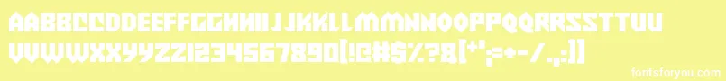 Alien Wars Font – White Fonts on Yellow Background