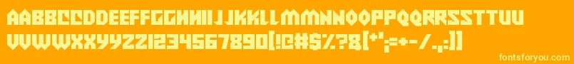 Alien Wars Font – Yellow Fonts on Orange Background