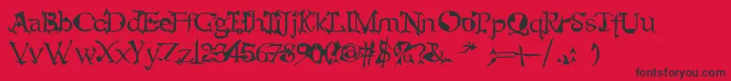 alien Font – Black Fonts on Red Background