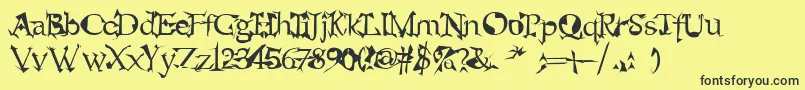 alien Font – Black Fonts on Yellow Background