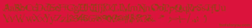 alien Font – Brown Fonts on Red Background