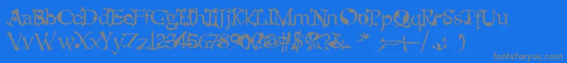 alien-Schriftart – Graue Schriften auf blauem Hintergrund