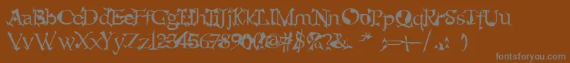 alien-fontti – harmaat kirjasimet ruskealla taustalla