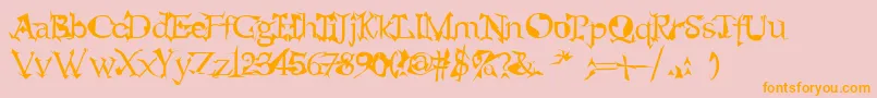 alien Font – Orange Fonts on Pink Background