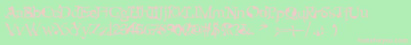 alien Font – Pink Fonts on Green Background