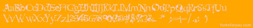 フォントalien – オレンジの背景にピンクのフォント