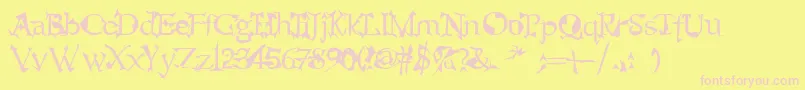 alien Font – Pink Fonts on Yellow Background