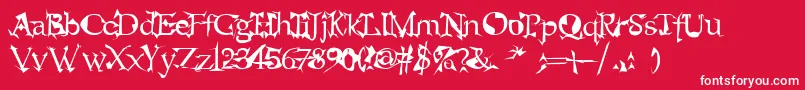フォントalien – 赤い背景に白い文字