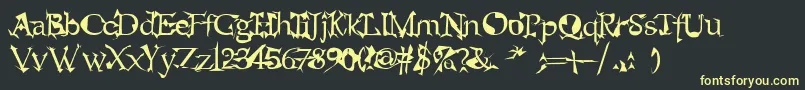 alien Font – Yellow Fonts on Black Background