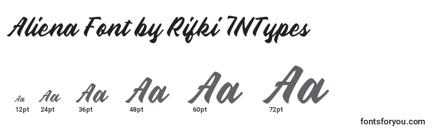Размеры шрифта Aliena Font by Rifki 7NTypes