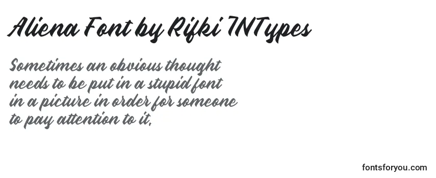Überblick über die Schriftart Aliena Font by Rifki 7NTypes