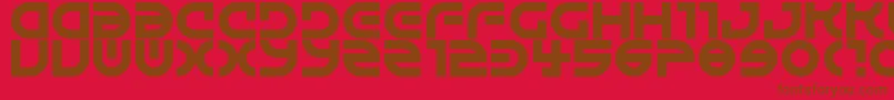 Fonte Alienated – fontes marrons em um fundo vermelho
