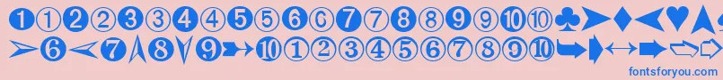 Digits Font – Blue Fonts on Pink Background
