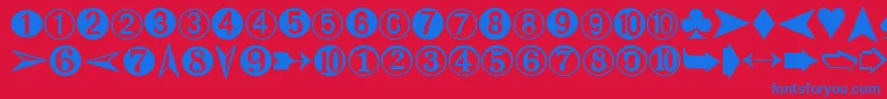 Digits Font – Blue Fonts on Red Background