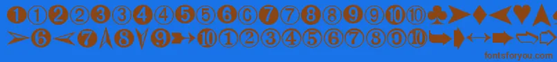 Digits Font – Brown Fonts on Blue Background