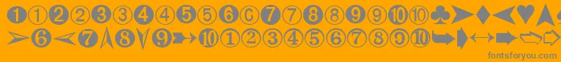 Digits-Schriftart – Graue Schriften auf orangefarbenem Hintergrund