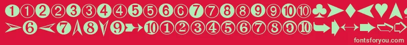 Digits Font – Green Fonts on Red Background