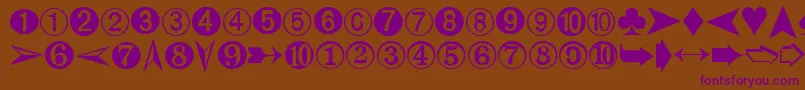 Digits Font – Purple Fonts on Brown Background