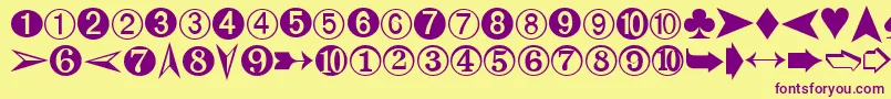 Digits Font – Purple Fonts on Yellow Background
