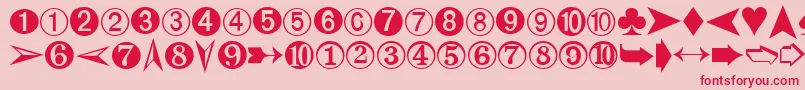 fuente Digits – Fuentes Rojas Sobre Fondo Rosa
