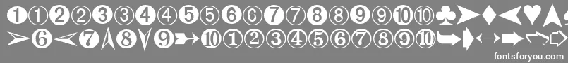 Czcionka Digits – białe czcionki na szarym tle