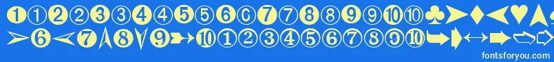 Digits Font – Yellow Fonts on Blue Background