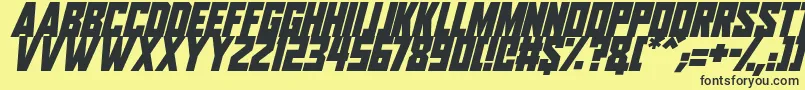 Aliens Among Us Italic Font – Black Fonts on Yellow Background