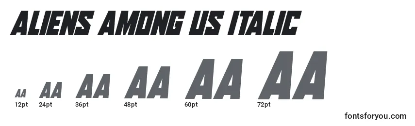 Aliens Among Us Italic Font Sizes