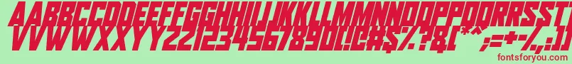 Aliens Among Us Italic Font – Red Fonts on Green Background