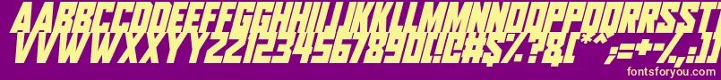 Aliens Among Us Italic Font – Yellow Fonts on Purple Background