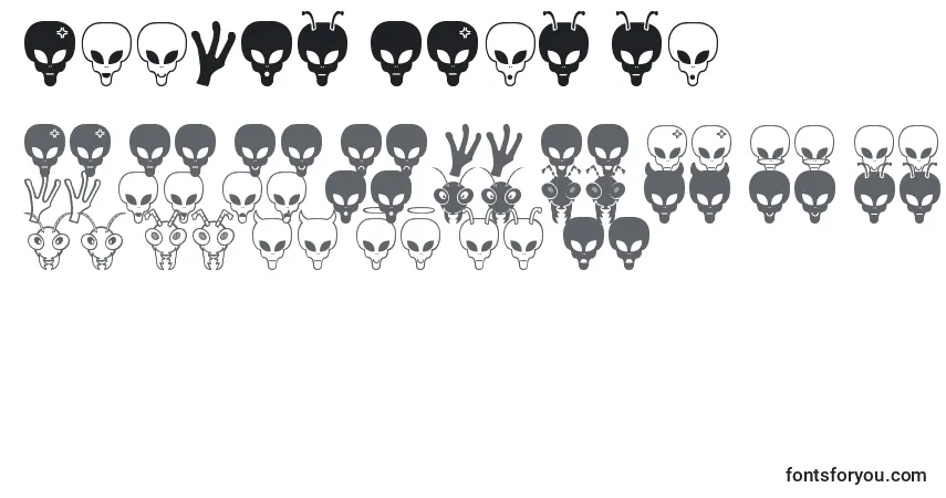 A fonte Aliens bats St – alfabeto, números, caracteres especiais