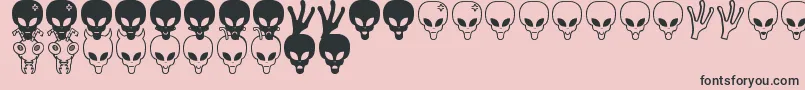 Aliens bats St Font – Black Fonts on Pink Background