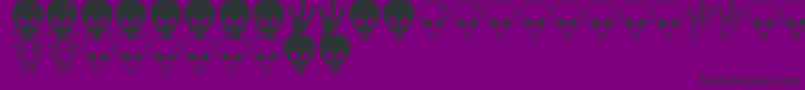 Police Aliens bats St – polices noires sur fond violet