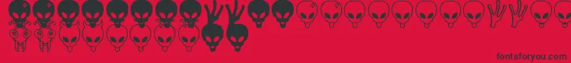 Aliens bats St Font – Black Fonts on Red Background