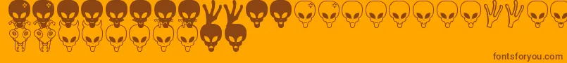 Aliens bats St Font – Brown Fonts on Orange Background