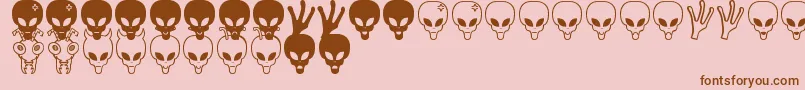 Aliens bats St Font – Brown Fonts on Pink Background