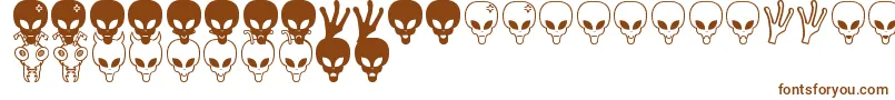 Aliens bats St Font – Brown Fonts on White Background