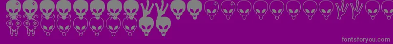 Aliens bats St Font – Gray Fonts on Purple Background