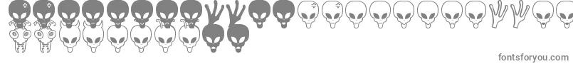 Aliens bats St Font – Gray Fonts on White Background