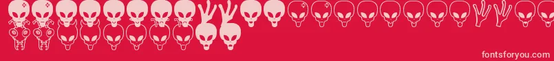 Aliens bats St Font – Pink Fonts on Red Background