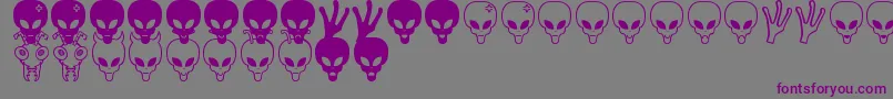 Aliens bats St Font – Purple Fonts on Gray Background